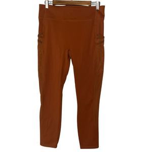 Fabletics XL Trinity Motion 365 Mid Rise 7/8 Leggings burnt orange Triple Pocket